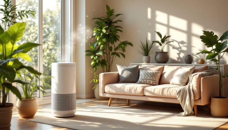 Modern air purifier living room plant decoration